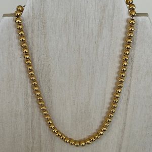 GOLD TONE BEAD NECKLACE 17-19” unknown maker